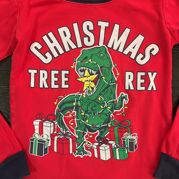 Christmas Tree Rex Dinosaur pajamas size 8 - Picture 3 of 6